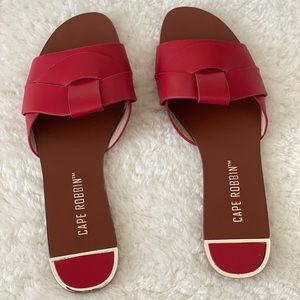Red Slide (Vegan) Leather Sandals